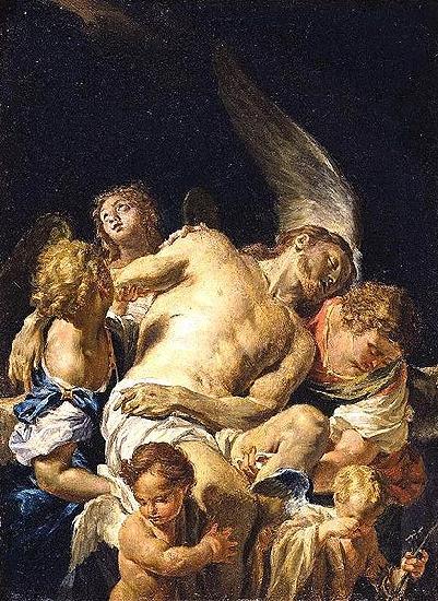 Francesco Trevisani Dead Christ Supported by Angels France oil painting art